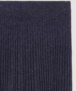 Best Rodier Jupe courte en maille lurex bleu marine