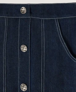 Rodier Jupe courte jean bleu denim