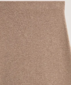 Best Rodier Jupe droite en laine et cachemire marron camel