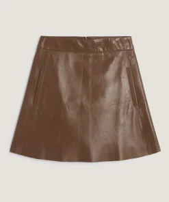 New Rodier Jupe en cuir marron camel