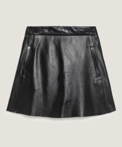 Online Rodier Jupe en cuir noire