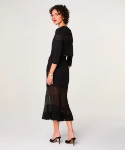Online Rodier Jupe longue bi-matière noir