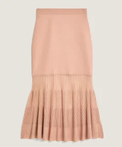 Sale Rodier Jupe longue bi-matière rose poudré