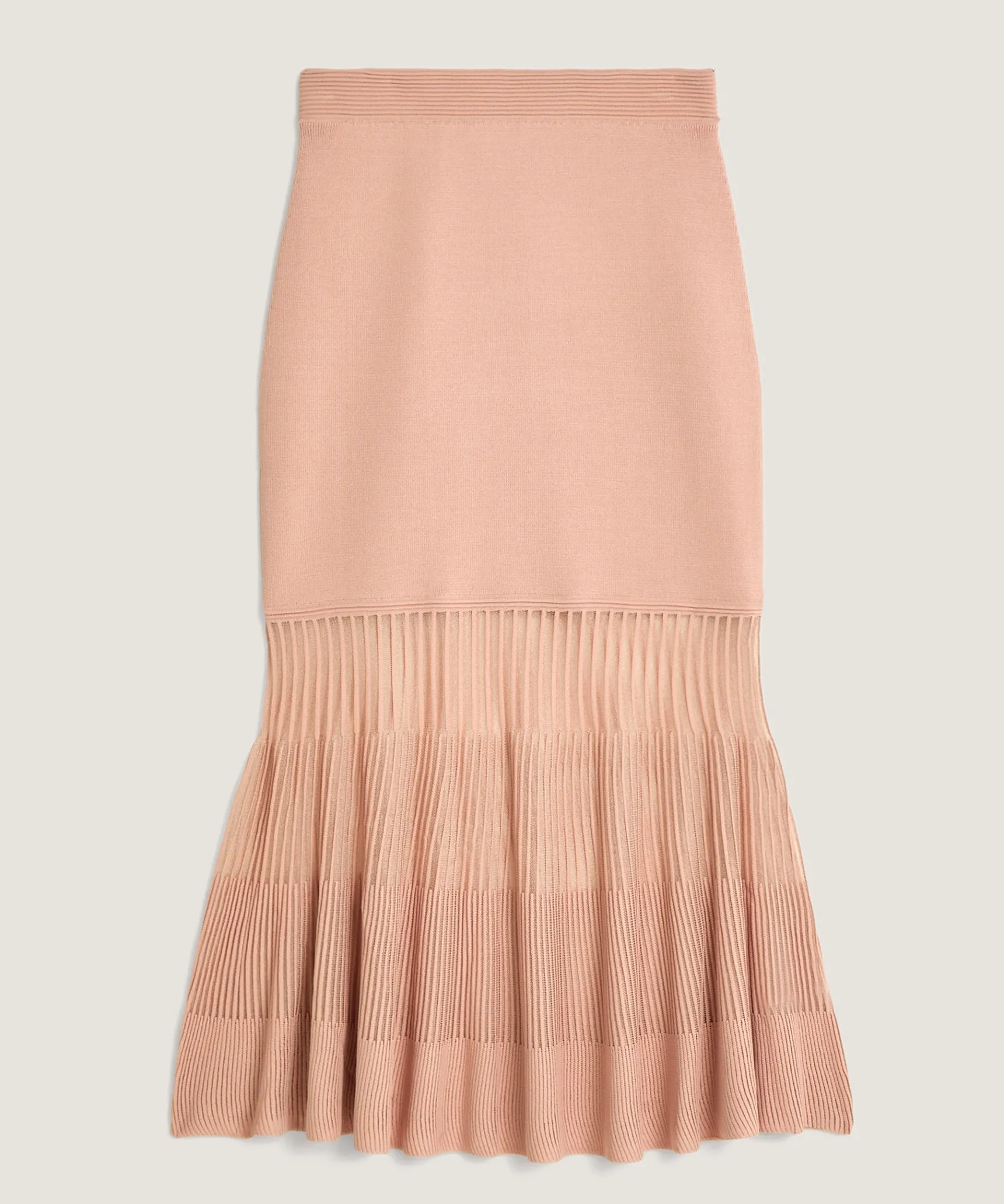 Sale Rodier Jupe longue bi-matière rose poudré