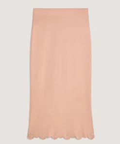 Clearance Rodier Jupe longue brodée rose poudré