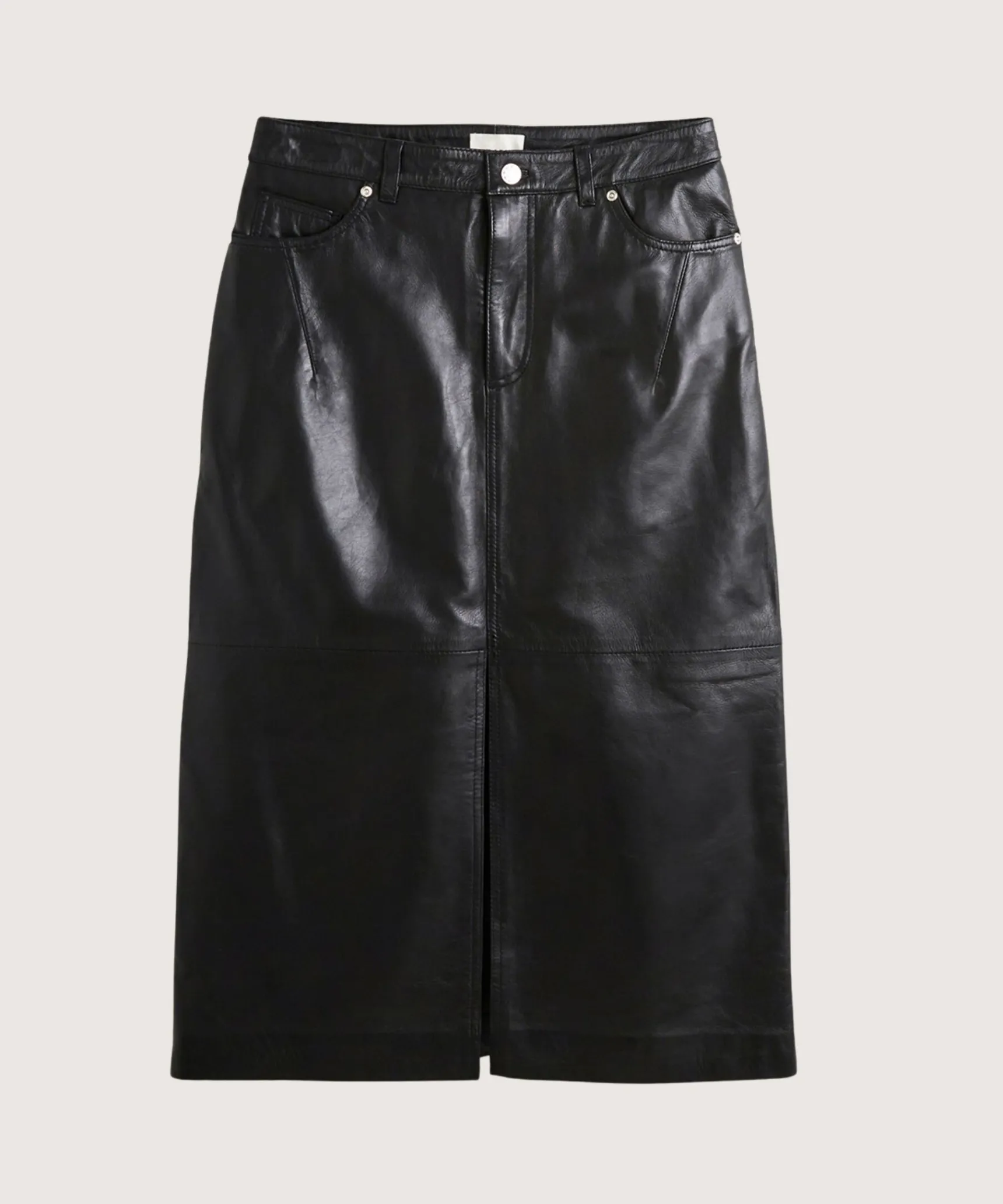 Discount Rodier Jupe longue droite en cuir noire