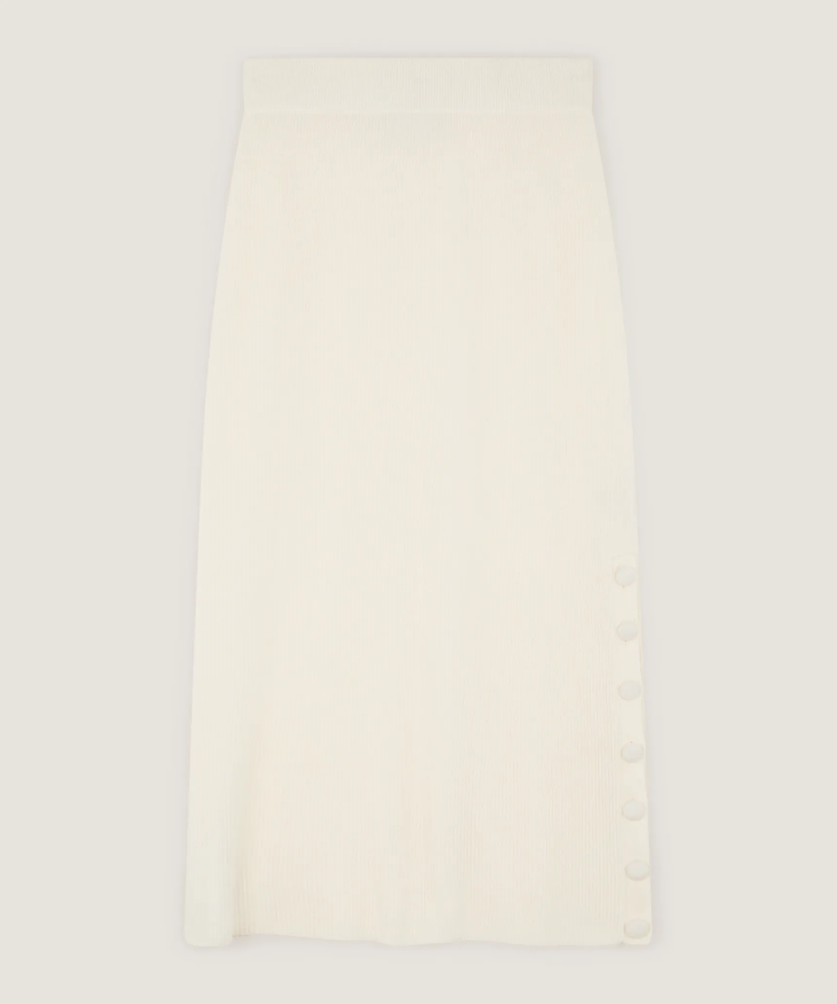 Hot Rodier Jupe longue en maille blanc écru