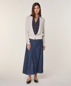 Online Rodier Jupe longue jean bleu denim