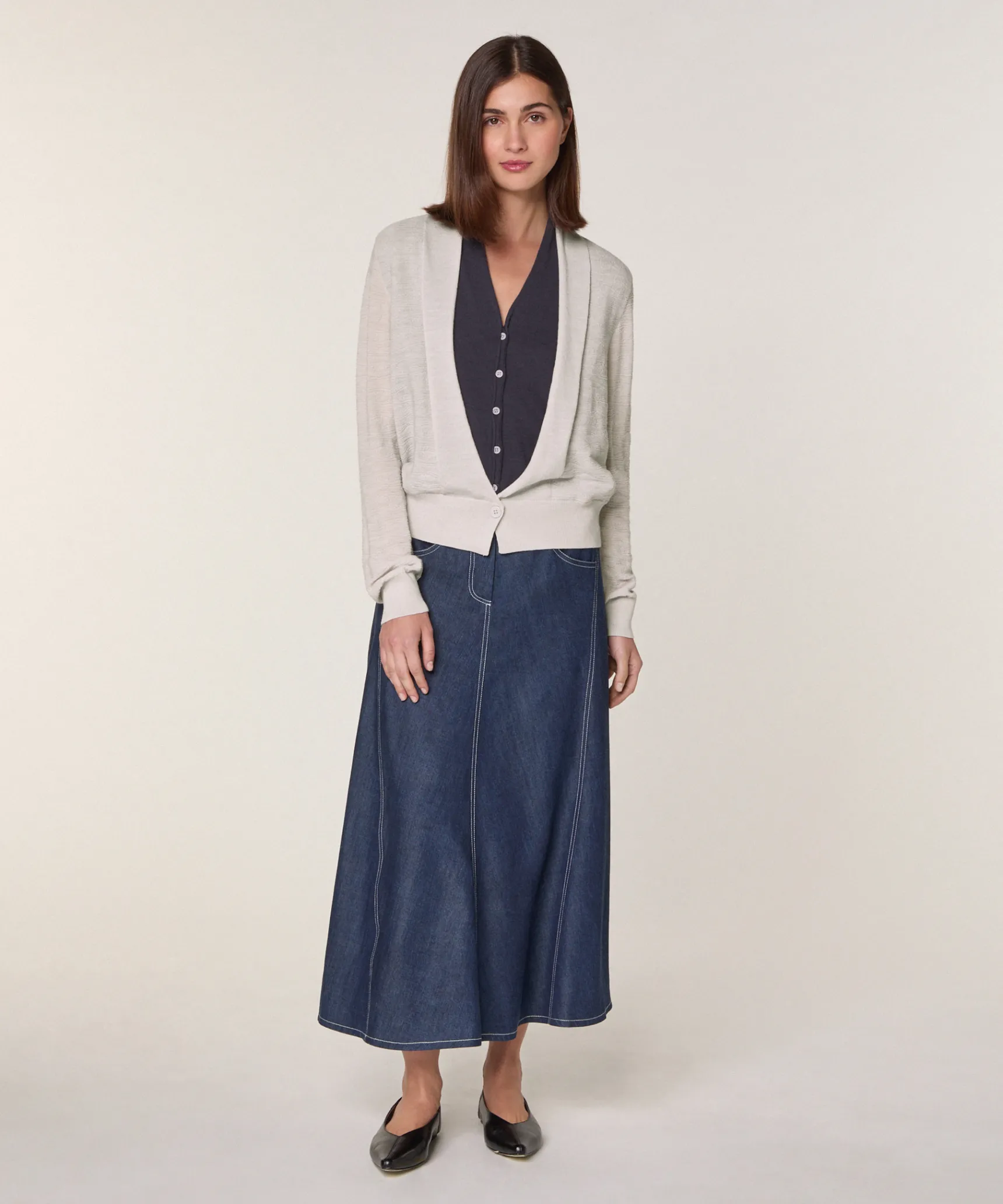 Online Rodier Jupe longue jean bleu denim