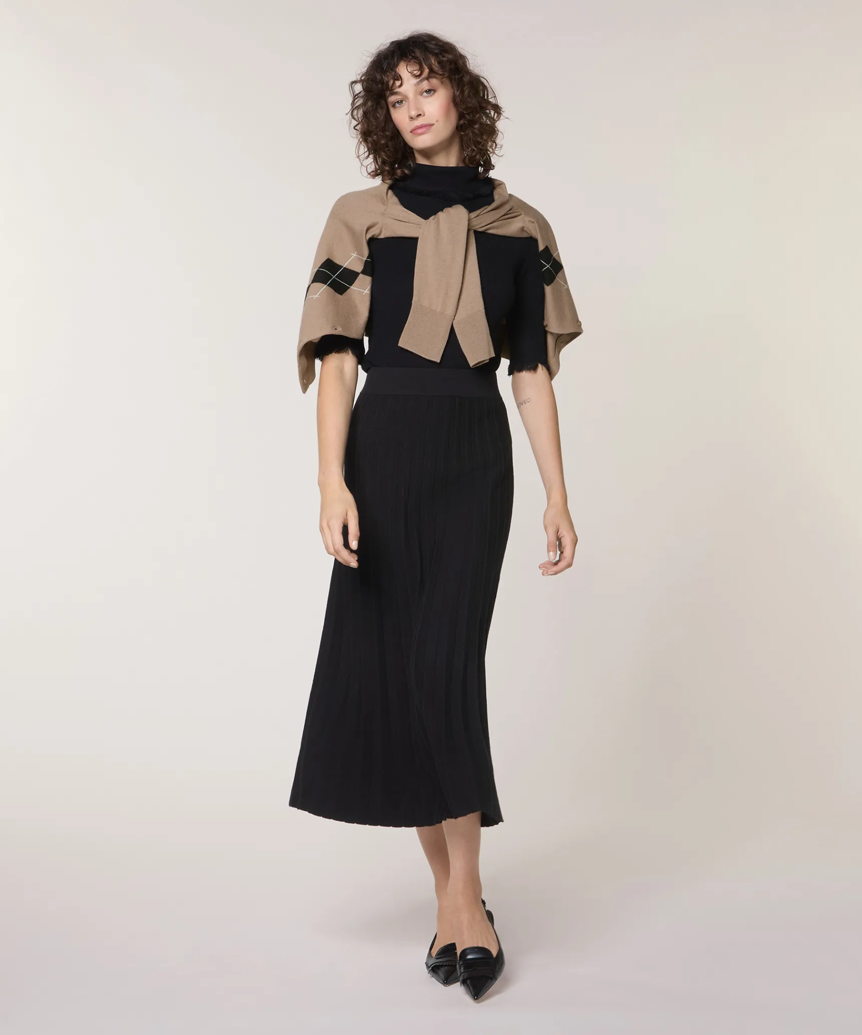 Online Rodier Jupe plissée en maille noir