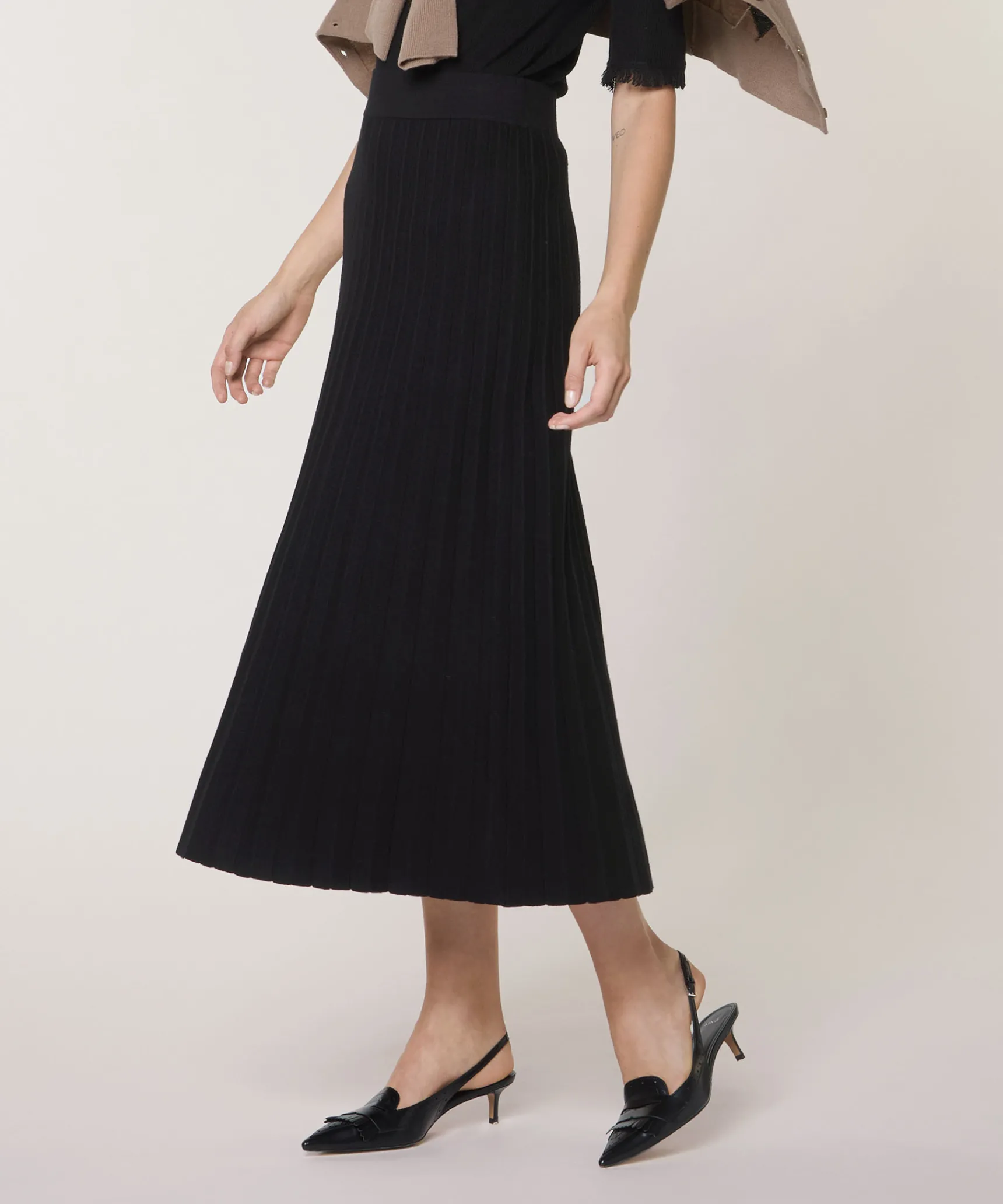 Online Rodier Jupe plissée en maille noir