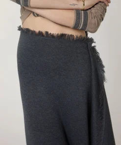 Outlet Rodier Jupe portefeuille en maille gris foncé