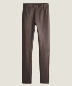 Online Rodier Legging en cuir stretch taupe foncé