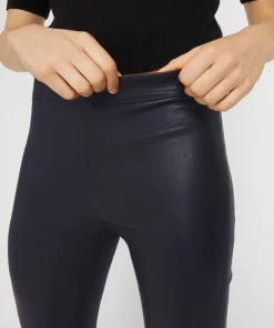Online Rodier Legging en cuir stretch bleu marine