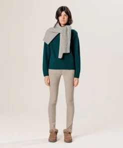 Online Rodier Legging en peau d'agneau stretch gris souris