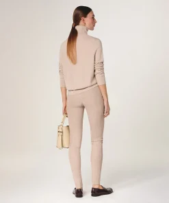Hot Rodier Legging en peau d'agneau stretch beige