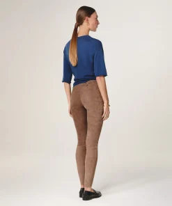 Outlet Rodier Legging en peau d'agneau stretch marron glacé