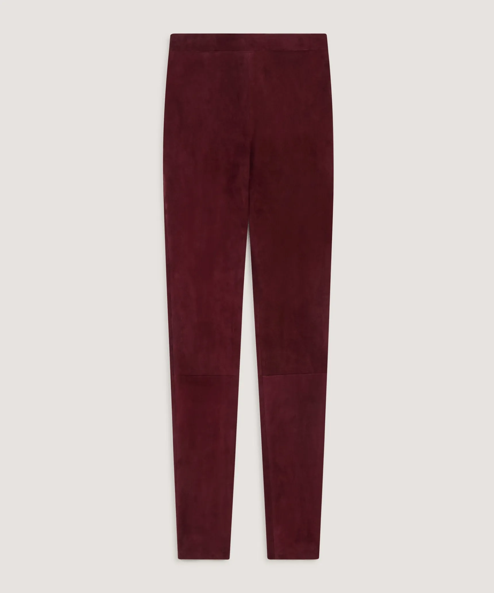 Hot Rodier Legging en peau d'agneau stretch rouge bordeaux