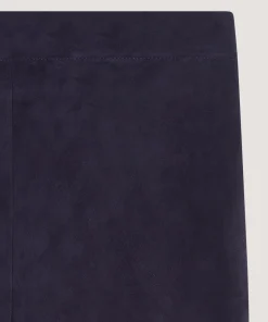 Online Rodier Legging en peau d'agneau stretch bleu marine