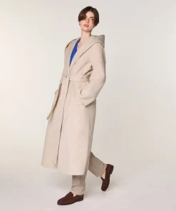 Outlet Rodier Manteau à capuche en laine beige chiné