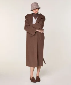 Sale Rodier Manteau à capuche en laine marron