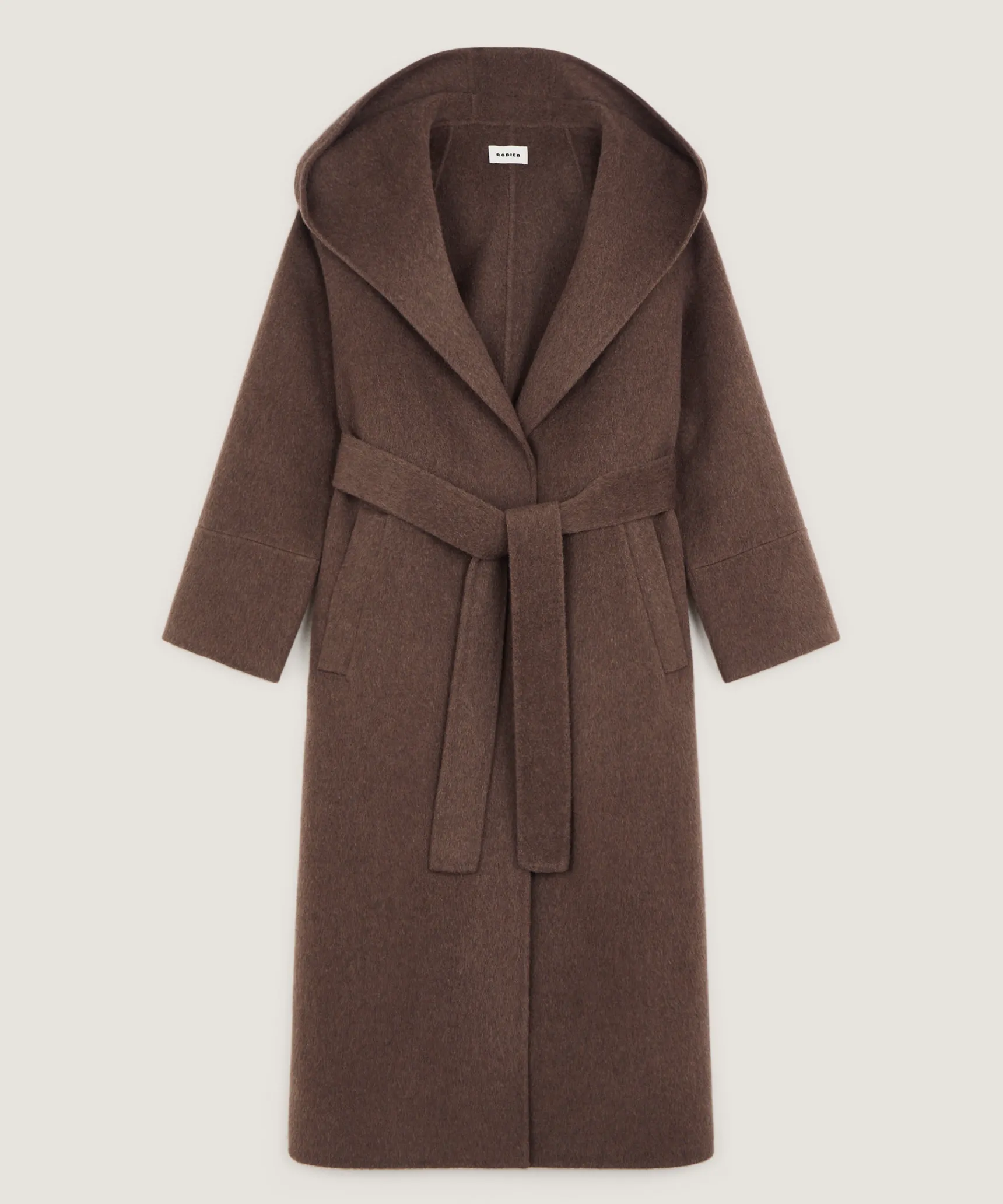Sale Rodier Manteau à capuche en laine marron