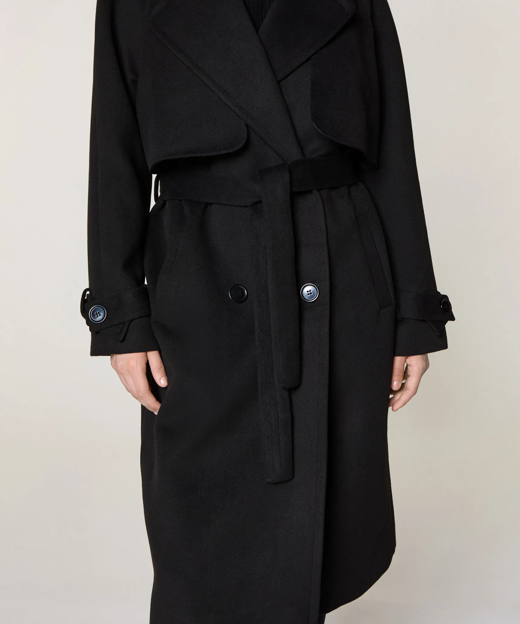 Best Rodier Manteau en laine noir