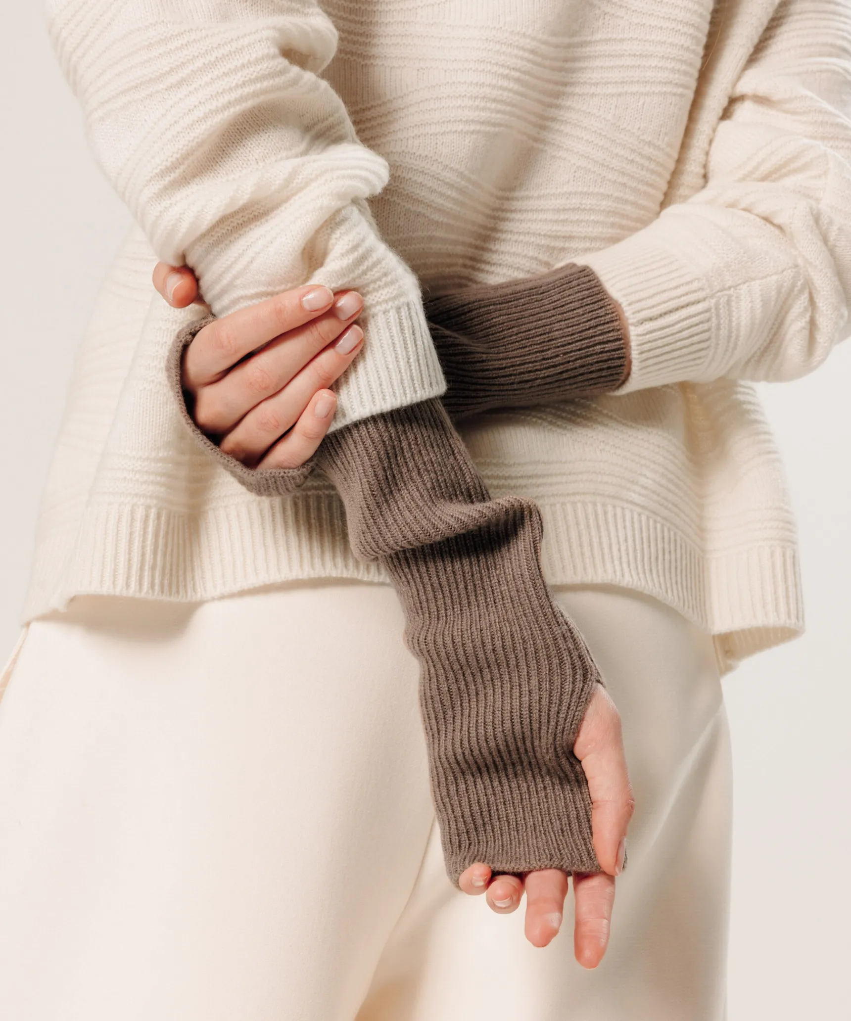 Online Rodier Mitaine en cachemire marron havane