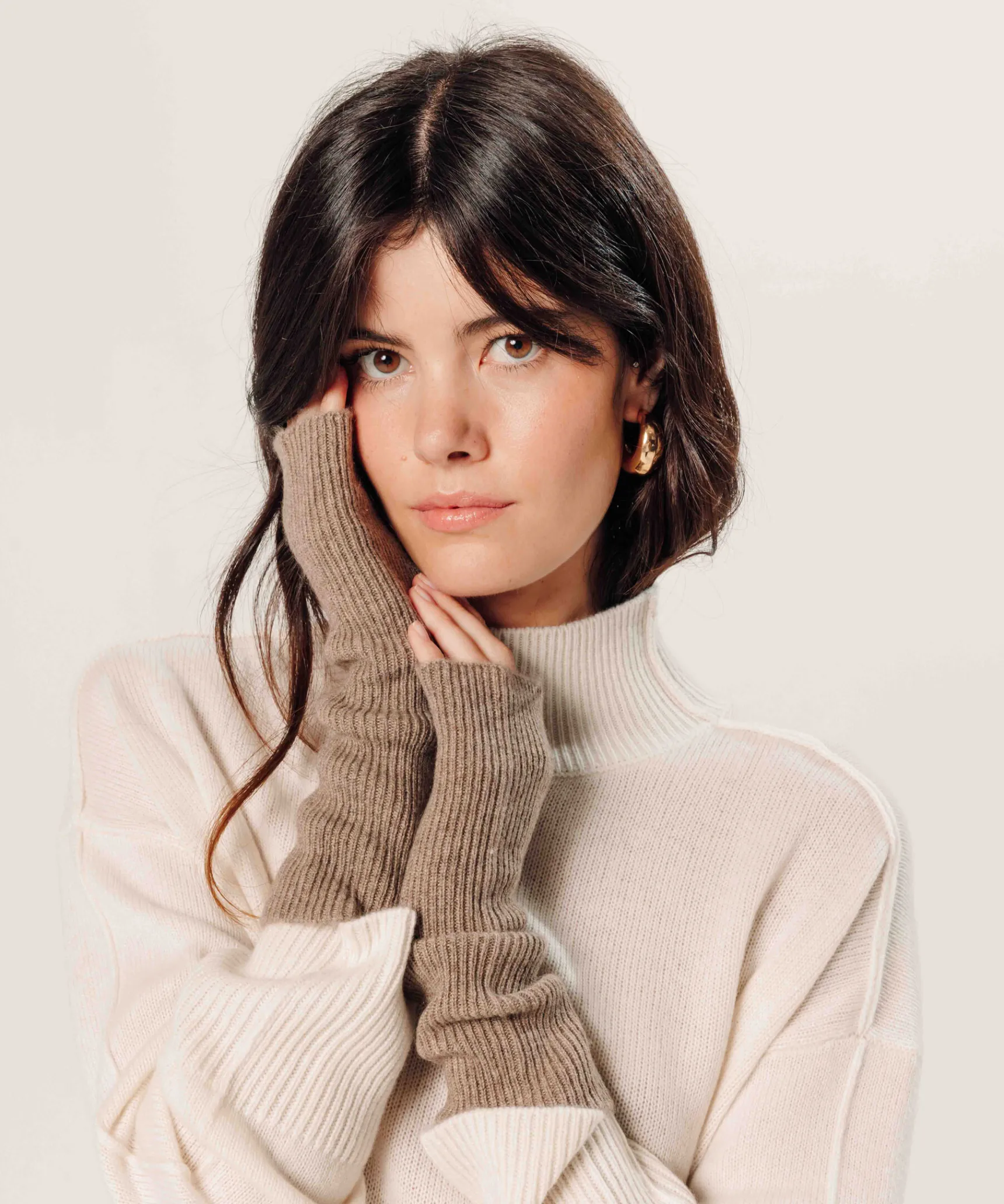 Hot Rodier Mitaine en cachemire beige