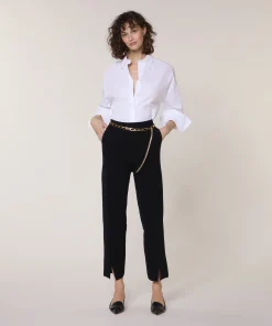 Clearance Rodier Pantalon cigarette en maille milano noir