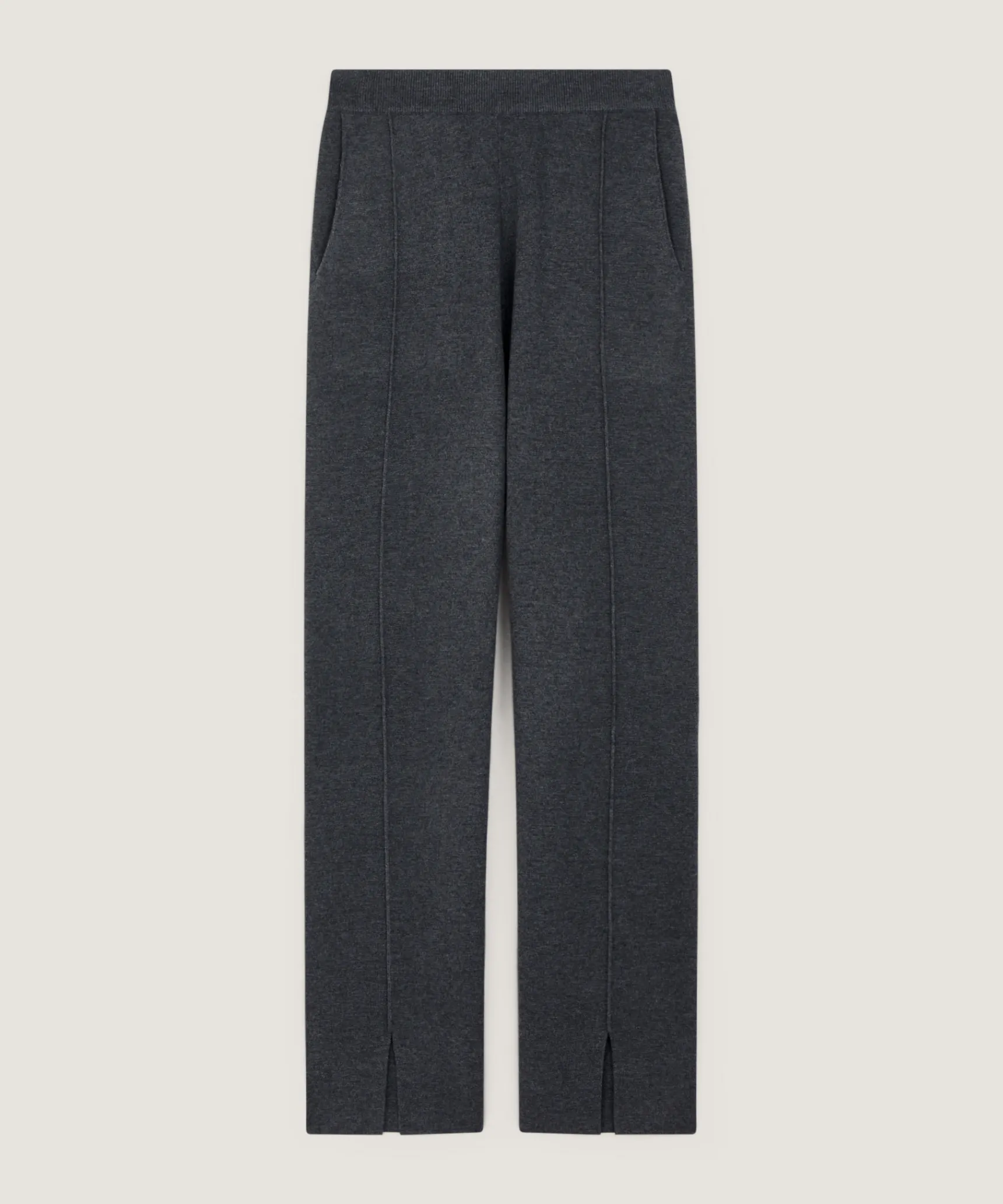 Rodier Pantalon cigarette en maille milano gris foncé