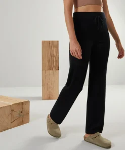 Clearance Rodier Pantalon droit en cachemire 2 fils noir