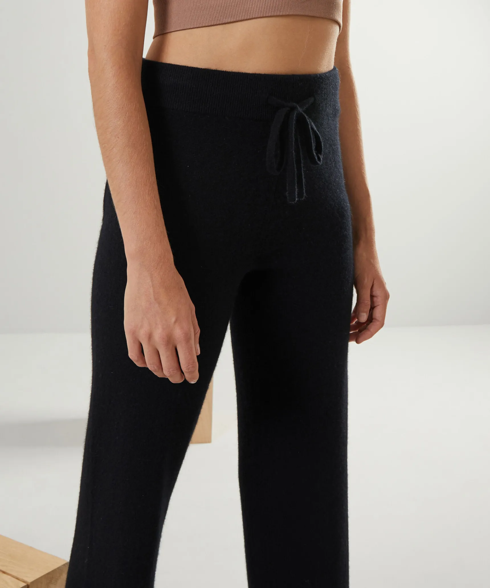 Clearance Rodier Pantalon droit en cachemire 2 fils noir