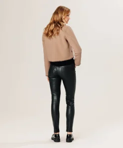 Discount Rodier Pantalon en cuir stretch noir