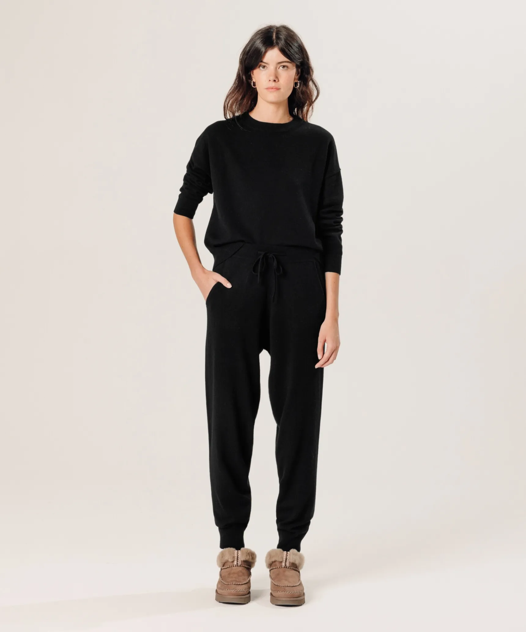 Online Rodier Pantalon jogging en cachemire noir