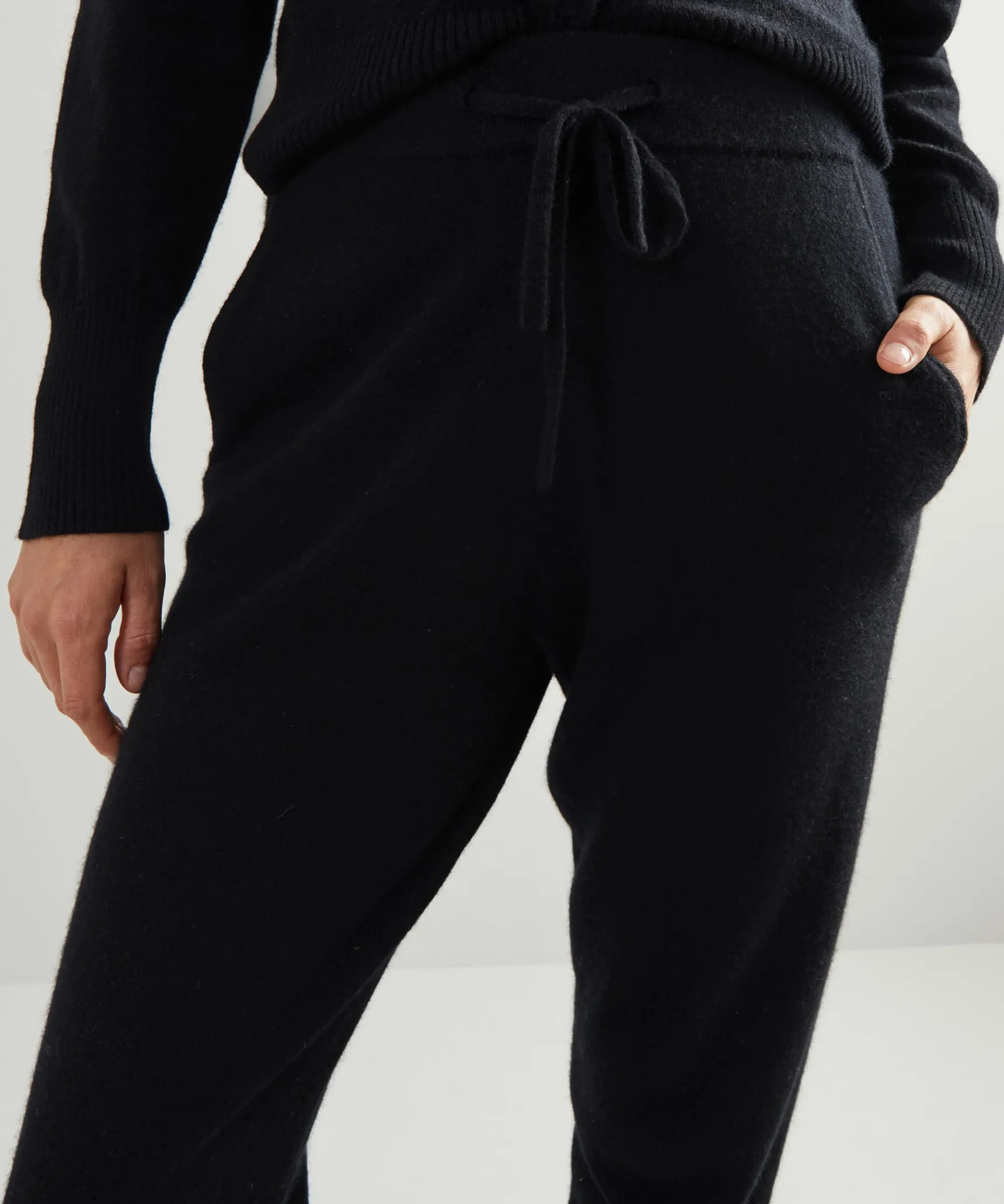 Rodier Pantalon jogging en cachemire 2 fils noir