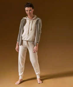 Outlet Rodier Pantalon jogging en cachemire blanc crème