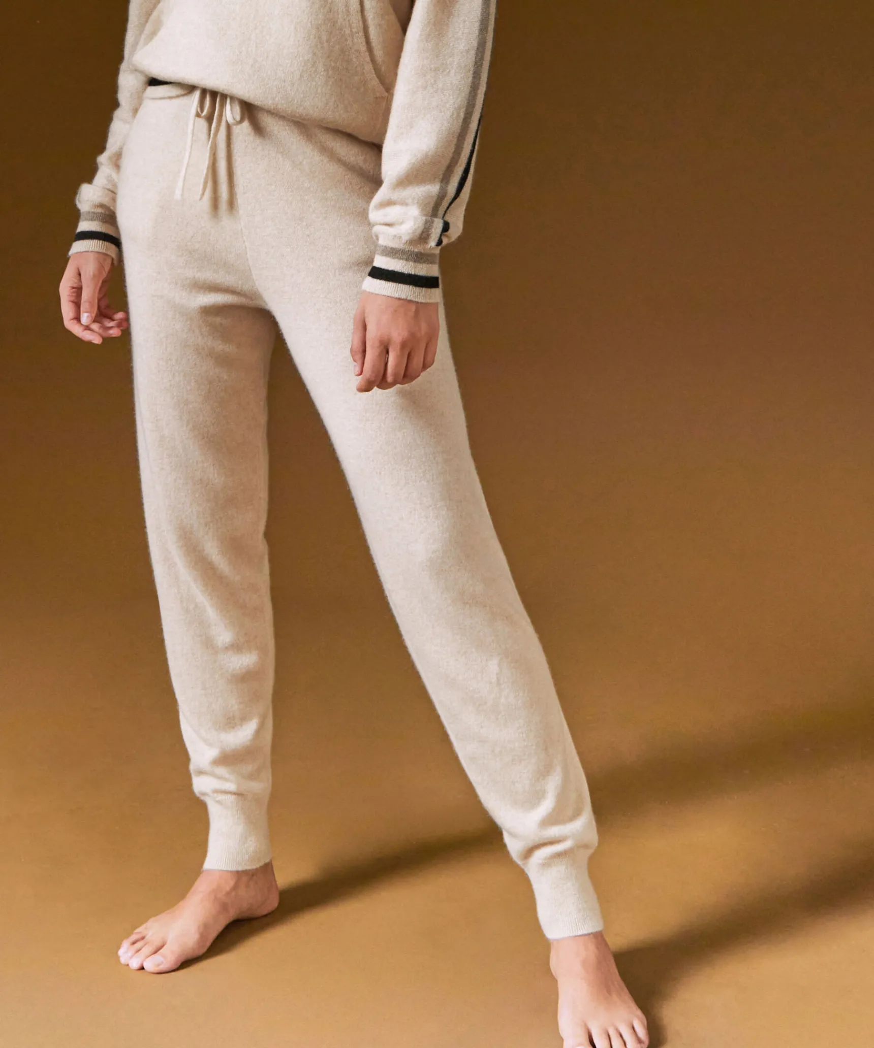 Outlet Rodier Pantalon jogging en cachemire blanc crème