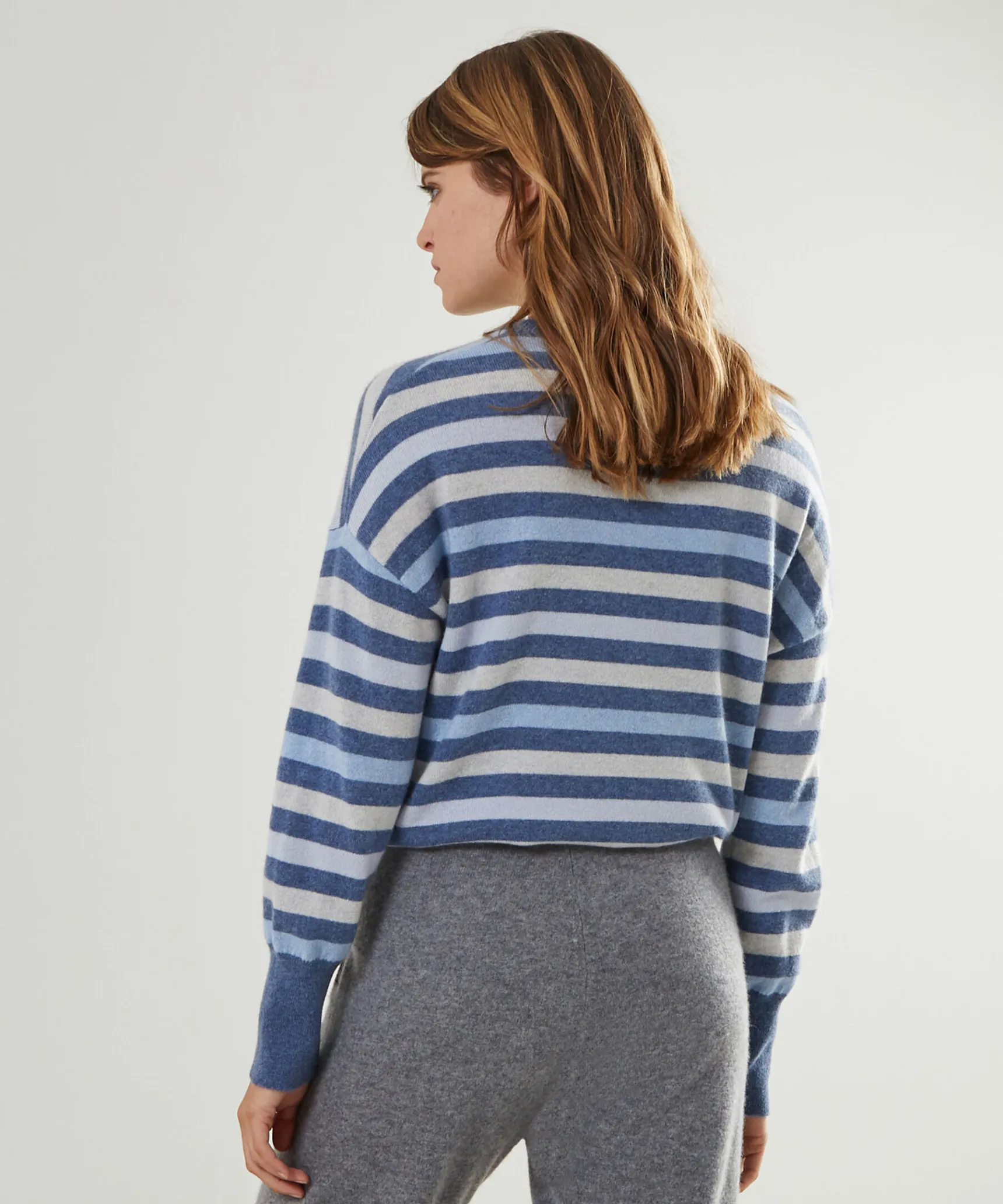 New Rodier Pantalon jogging en cachemire 2 fils gris moyen