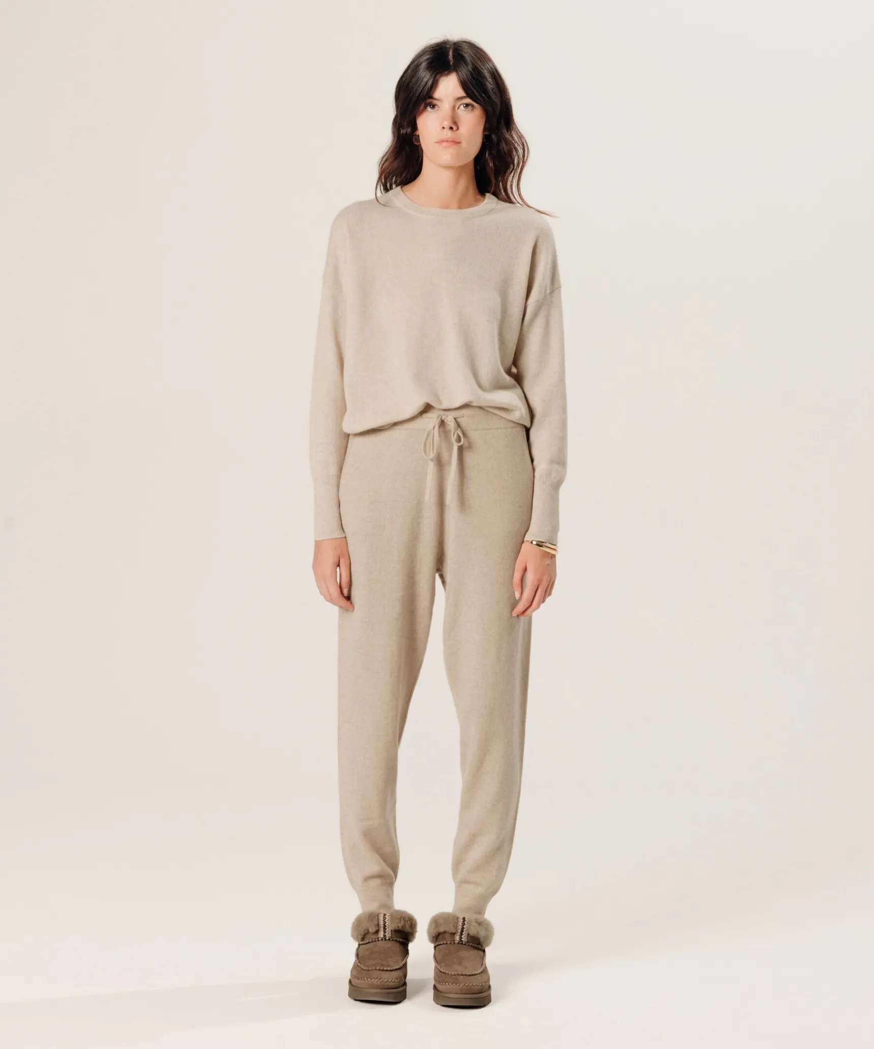 Best Rodier Pantalon jogging en cachemire 2 fils beige
