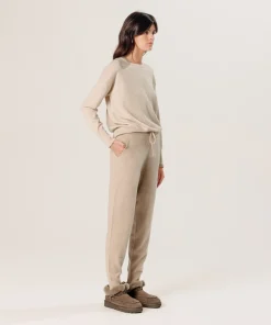 Best Rodier Pantalon jogging en cachemire 2 fils beige