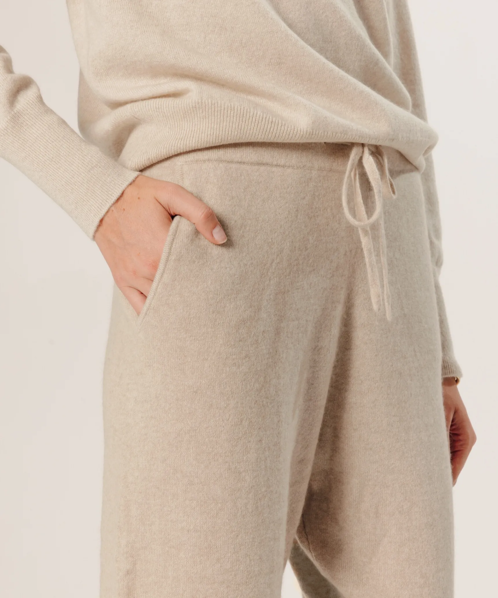 Best Rodier Pantalon jogging en cachemire 2 fils beige