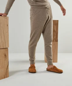 Clearance Rodier Pantalon jogging homme en cachemire 2 fils taupe
