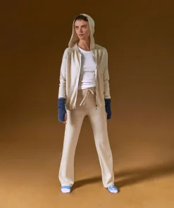 Hot Rodier Pantalon large en cachemire blanc crème