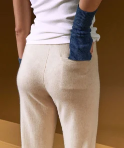 Hot Rodier Pantalon large en cachemire blanc crème