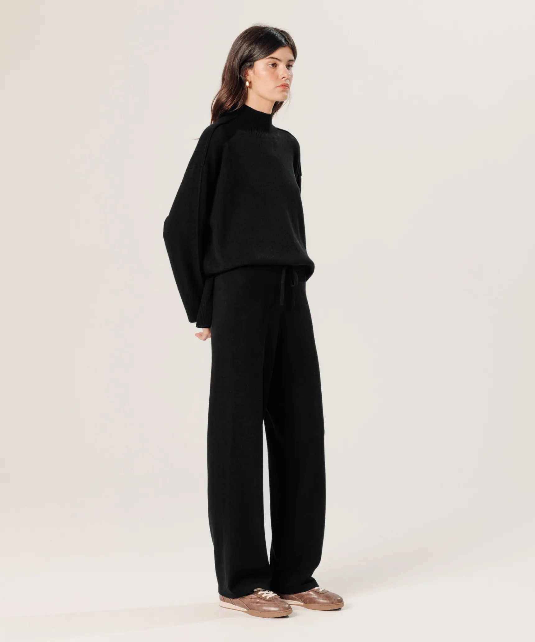 Best Rodier Pantalon large en cachemire noir