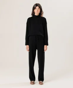 Best Rodier Pantalon large en cachemire noir
