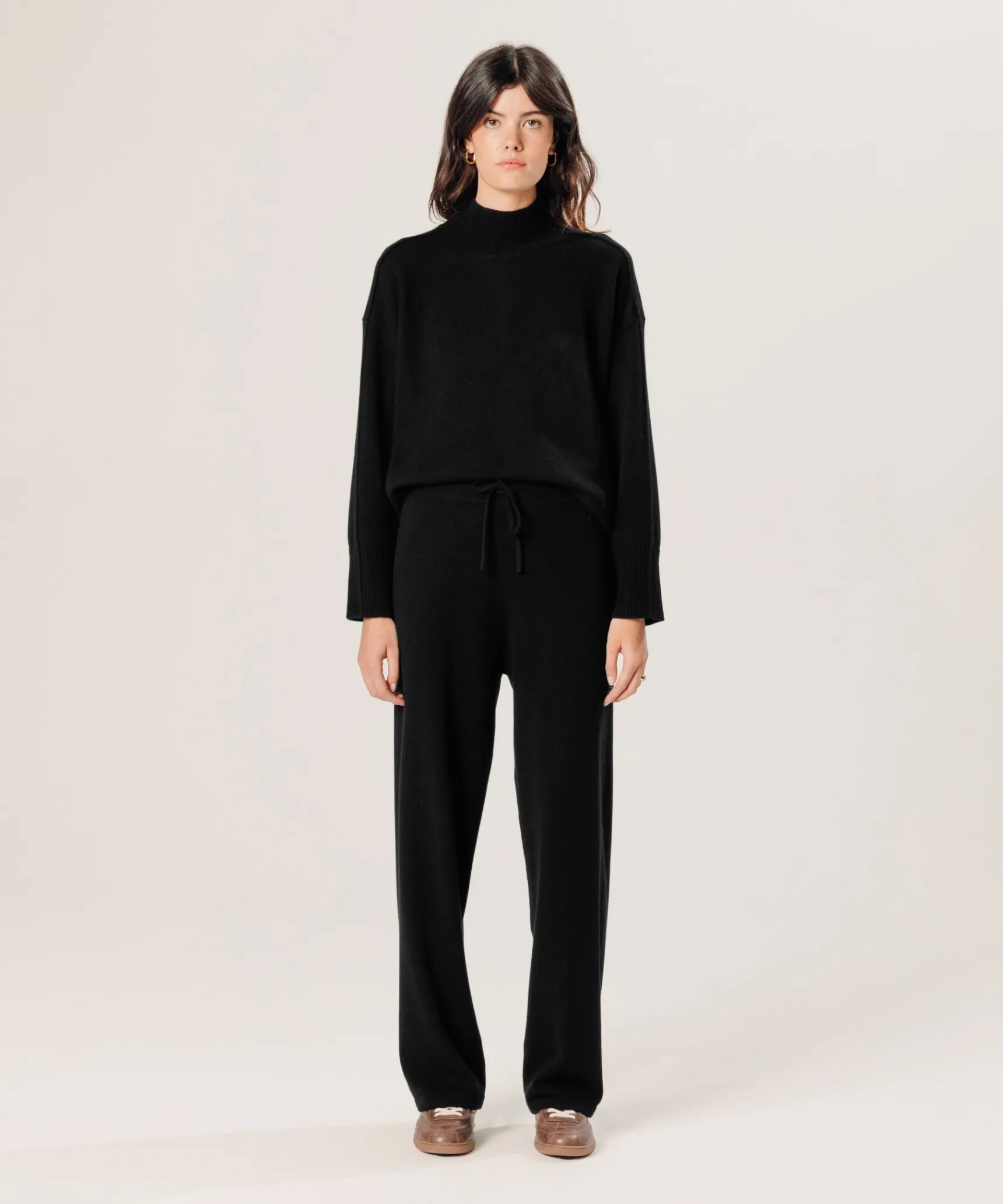 Best Rodier Pantalon large en cachemire noir