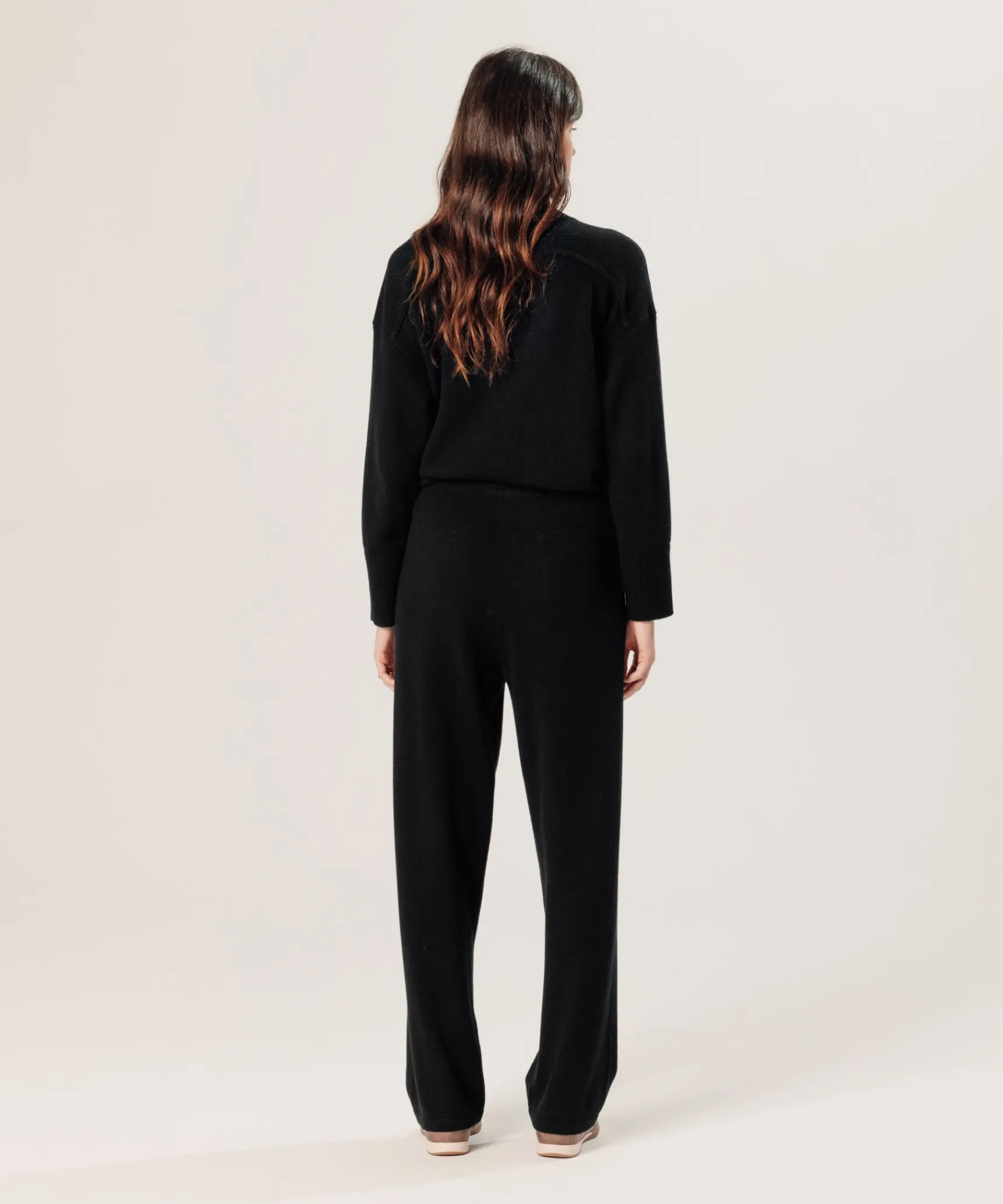 Best Rodier Pantalon large en cachemire noir