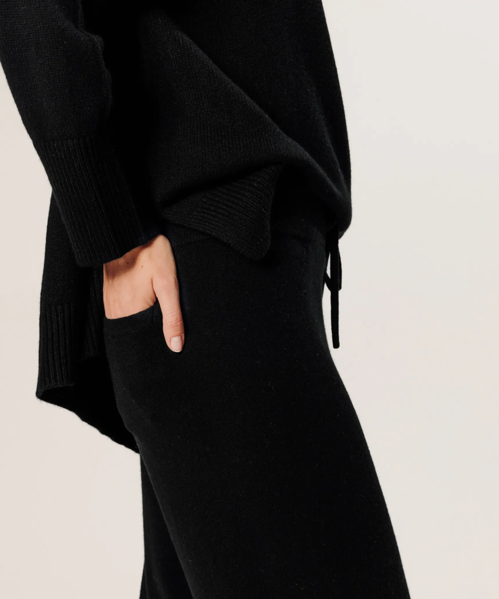 Best Rodier Pantalon large en cachemire noir